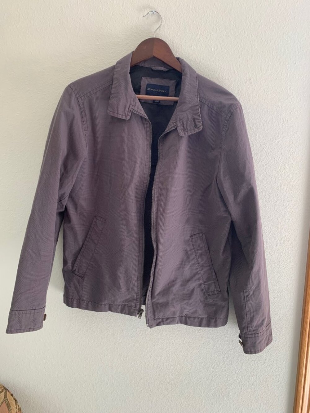 Banana RepublicLightweight Zip-Up Jacket - Gray, Size S